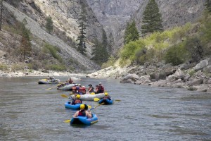 A variety of boats on the Middle Fork