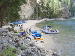A camp along the Middle Fork