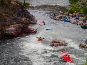 Kayaking at Pistol Creek Rapid