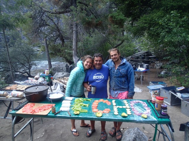 Guides Treesh, Vlad, and Jed cheffing up a delicious breakfast ECHO-style