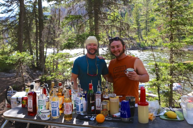 Craig and Sean bartending on last year's trip
